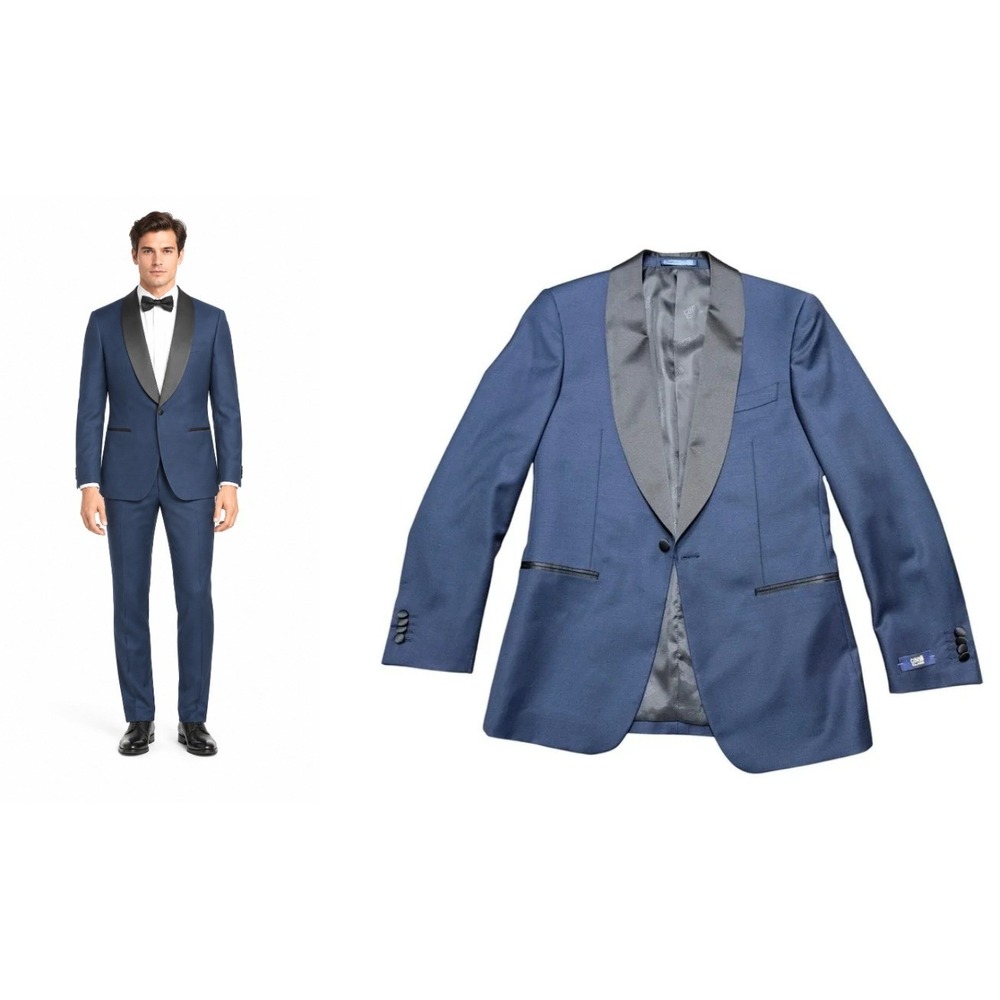NEW Cavalli Class Tuxedo Jacket (only) Navy Wool Shawl Lapel Slim Fit 48/42